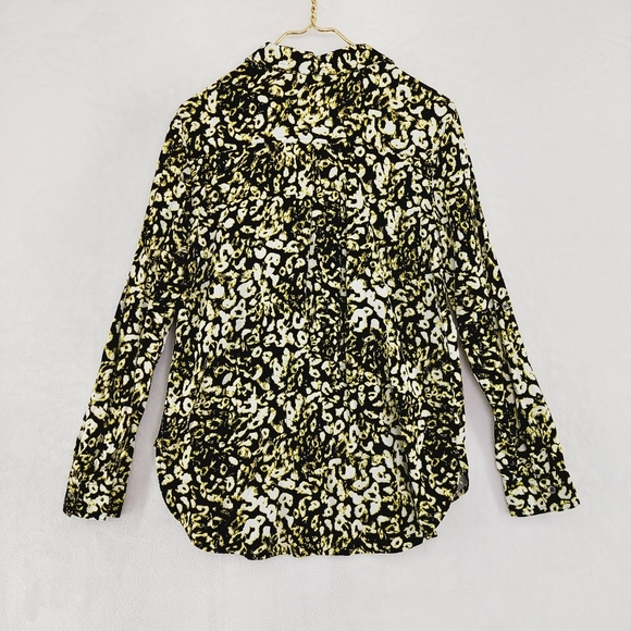 Rock & Republic Animal Cheetah Leopard Print Roll Tab Sleeves Button Down P6199 - Picture 4 of 8